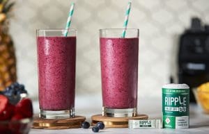 Ripple edibles smoothie picture in glasses. Oasis Superstore